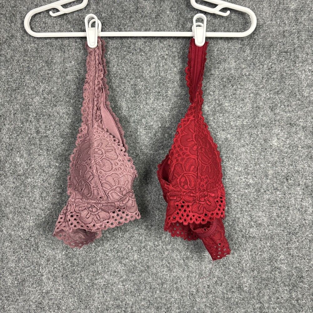 Aeropostale Bralette size XS Red Rose lot of 2 Boho Hippie Y2K
